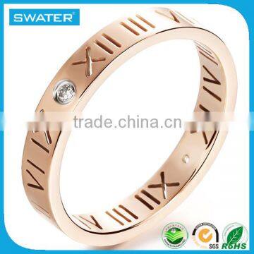 Wholesale New Fashion Jewelry Stainless Steel Rose Gold Ring With Letter Design