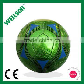 Official size machine sewn laser shiny PVC soccer ball