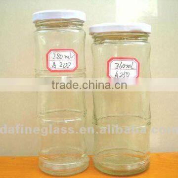 wide mouth bamboo shape glass jar with screw cap