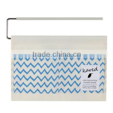 fresh design eco-friendly silk screen polyester hanging organizer with two porkets