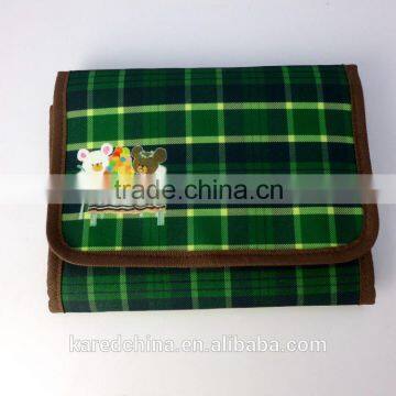 tartan design polyester passport holder