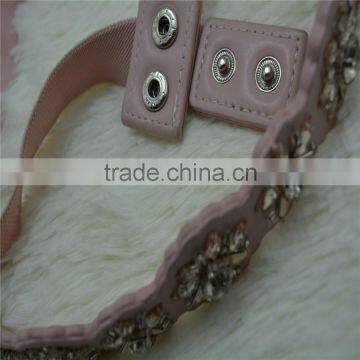 Elastic Rhinestone PU Leather Garment Dress Belt for Women photo-6