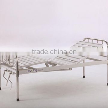 full-flower 2 cranks manual hospital metal bed with stainless steel head/foot board