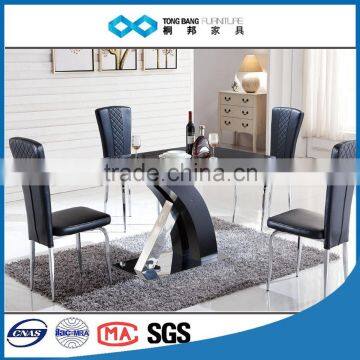 TB hot sale black retangle modern glass dining table for sale