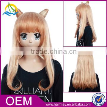 Blonde cosplay wig synthetic league of legends jinx blond cosplay wig japanese hot cosplay wig