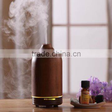 Wooden ultrasonic aroma diffuser, essential oil diffuser,aromatherapy nebulizer w/adjustable mist output & lack water protection