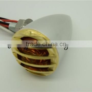 brass grille retro Amber led Turn Signal lights for harley davison