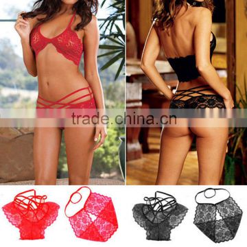 Sleepwear Sexy Lady Lace Lingerie Underwear Bra G-String Nightwear Babydoll