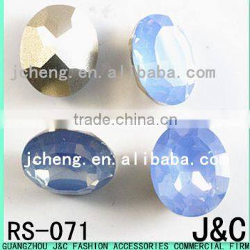 10*14mm jelly lake blue color oval shape sew on resin stones