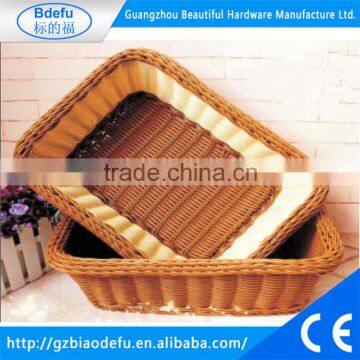 Rectangular Plastic PP Rattan Basket, Flower Rattan Basket, Bread Basket