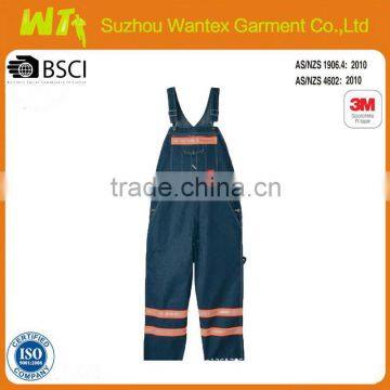 hot sale new design waterproof bib pants hi vis reflective safety working pants with reflector