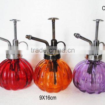 colorful pumpkin shaped watering glass pot with pump sprayer