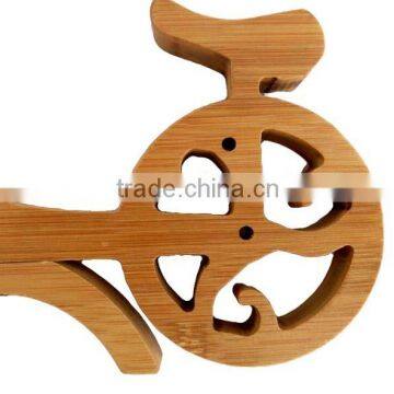 WR012/100% Bamboo Material Hot Sale Bicycle Shaped Bamboo Wine Rack photo-5