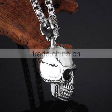 High Polish Stainless Steel Skull Head Design Tibetan Pendant photo-2