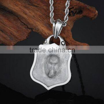 Stainless Steel Skull Shield Pendant Jewelry photo-6