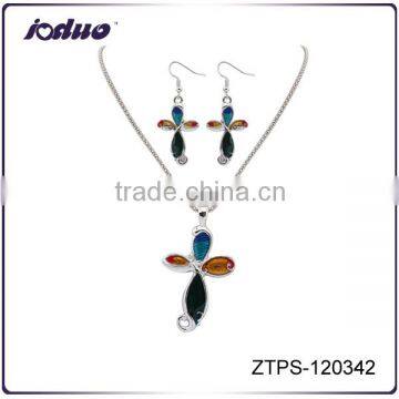 Fashion European Flower Jewelry Necklace And Earring Sets