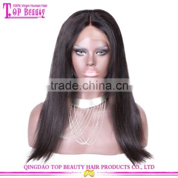 Top quality Brazilian Virgin 18 Inches Human Hair Wig Lace Front Large Stock Natural Black Middle Part Wigs