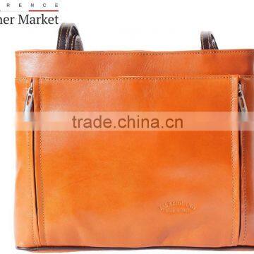 Hand Bag With Double Leather Handle Handbags Italian Bags Genuine Leather Florence Leather Fashion