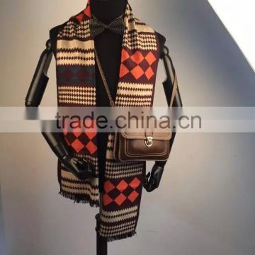 Bohemia Style Plaid Man's Cashmere Scarf