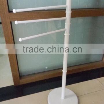 White mushroom cover metal standing rotating towel rack stand base