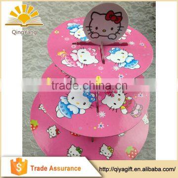 Hello Kitty Cute Tiered Cardboard Cupcake Stand For Girls Party Cake Decoration photo-2
