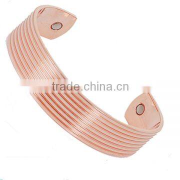 Wide Brass Magnetic Bracelet Two Magnets Over 2000 Gauss photo-2