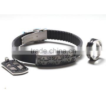 Fashion hot jewelry set design rubber bracelets personalized for wholesale