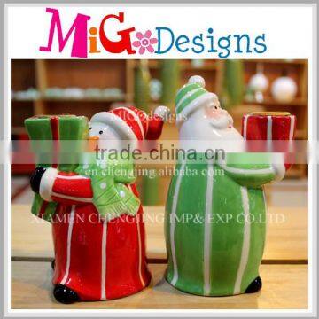 Popular Ceramic santa claus candle holder