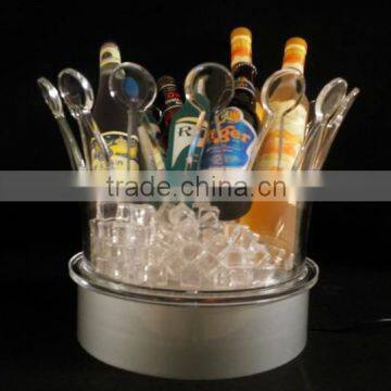 new product crown clear grey goose led lighted acrylic ice bucket for bar party supermarket