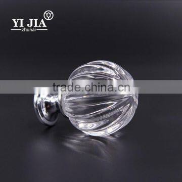 Brass Clear Chrome Plate Pumpkin Shape Glass Pulls and Knobs photo-3