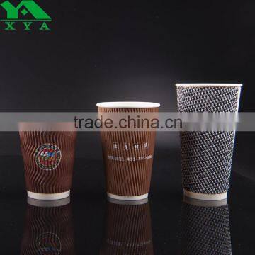 12oz logo printing kraft triple wall paper cups bulk