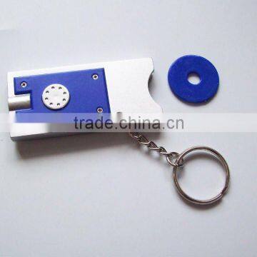 Coin holder keychain with LED light