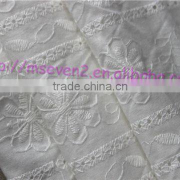 100% Cotton Combed Flower Fabric With Lace Embroidered Lace Fabric China photo-2