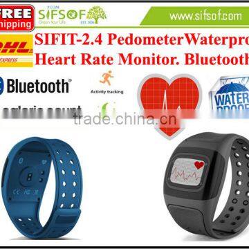 SIFIT-2.4 Smart Pedometer, Heart Rate Monitor Pedometer, Waterproof, Activity Tracker