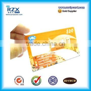 Standard card size clear transparent business card