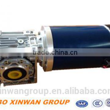 Brushed permanent magnet DC motor with worm gearbox