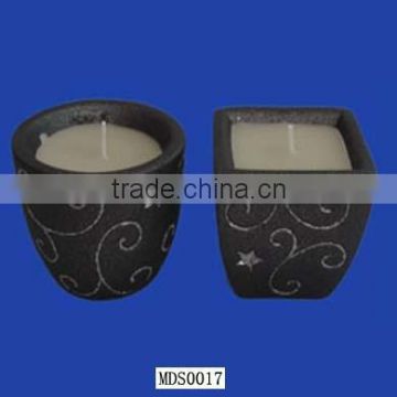 Decorative black ceramic craft candle