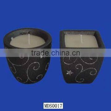 Decorative Black Ceramic Craft Candle