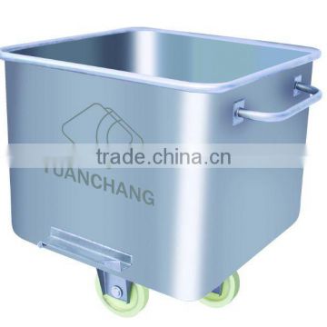 stainless steel hopper trolley for meat processing