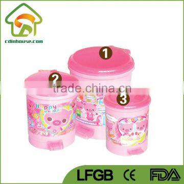 Pig Frog Plastic Foot Pedal Children Trash Can photo-5