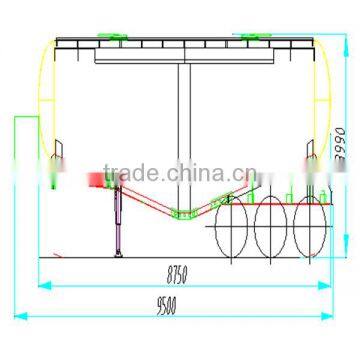 Double Compartment Bulker Cement Truck Trailer , Bulk Cement Tank Trailer photo-6
