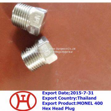 MONEL 400 Hex Head Plug