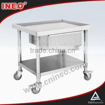 Commercial Kitchen Mobile Stainless Steel Bench with Drawers & Undershelf(INEO are professional on commercial kitchen project)