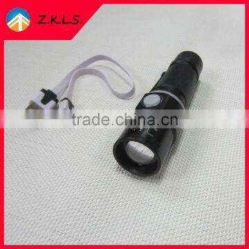 Multifunction 3 Modes Rechargeable Zoom Flashlight Torch Light