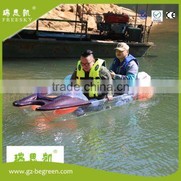 2 seat Transparent clear bottom plastic kayak Electric catamaran