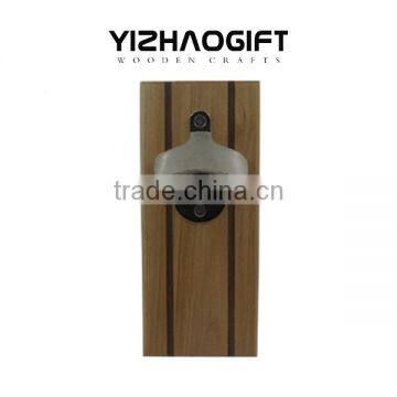 Wood Wall Plaque Beer Bottle Opener With Magnetic Cap Catcher photo-4