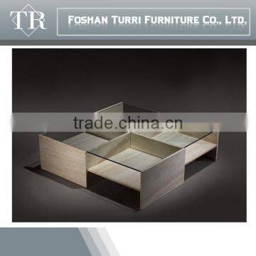 Modern Luxury marble base with tempered glass top coffee table