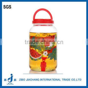 1 Gallon Decorating Beautiful Glass Sun Tea Jar With Plastic Tap Carring Loops photo-3