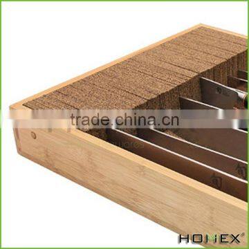 Bamboo Knife Block Drawer Organizer and Holder ,fit for 9 Knives Homex-BSCI photo-2