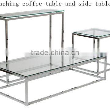 Console Table in Stainless Steel Base and Tempered Glass Top photo-6